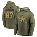 D.Cowboys #87 Jake Ferguson Player Olive Salute to Service Pullover Hoodies Home Game Gdoa Stitched Jerseys