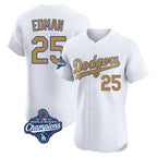LA.Dodgers #25 Tommy Edman Player Gold World Series Meet Limited Elite Home Fdoa Stitched Jerseys