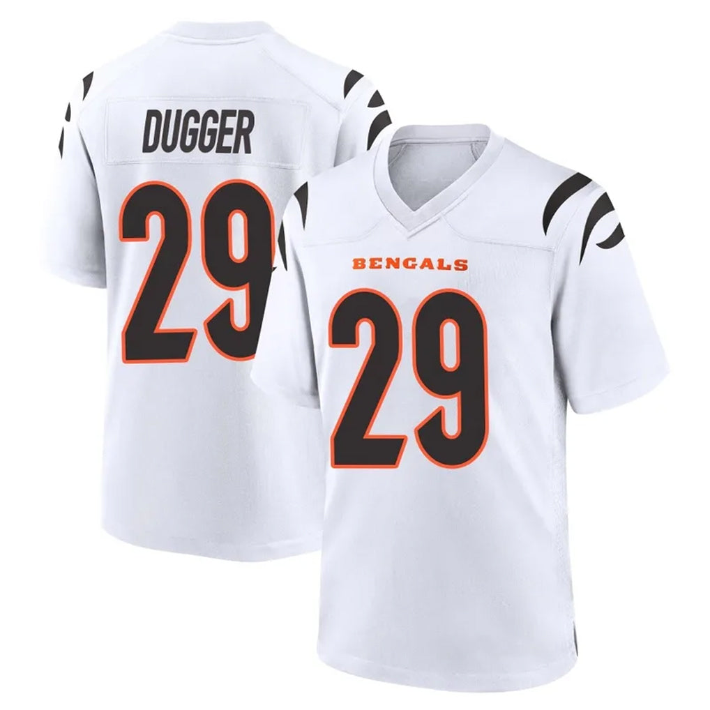 C.Bengals #29 Kyle Dugger Player White Home Game Gdoa Stitched Jerseys