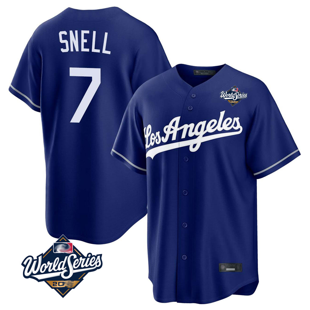 LA.Dodgers #7 Blake Snell Player Royal Game World Series Fdoa Stitched Jerseys