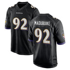 B.Ravens #92 Nnamdi Madubuike Player Black Alternate Home Game Gdoa Stitched Jerseys