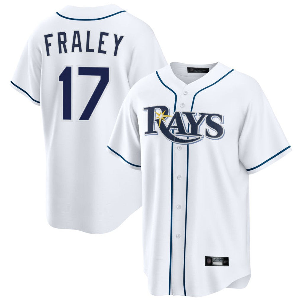 T.Bay Rays #17 Jake Fraley Player White Home Game Fdoa Stitched Jerseys