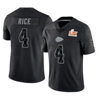 KC.Chiefs #4 Rashee Rice Player Black Limited Reflective Game Stitched Jerseys