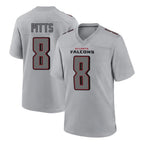 A.Falcons #8 Kyle Pitts Sr. Player Gray Fashion Home Game Gdoa Stitched Jerseys