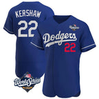 LA.Dodgers #22 Clayton Kershaw Player Royal World Series Limited Elite Home Fdoa Stitched Jerseys