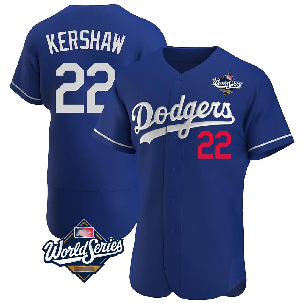 LA.Dodgers #22 Clayton Kershaw Player Royal World Series Limited Elite Home Fdoa Stitched Jerseys