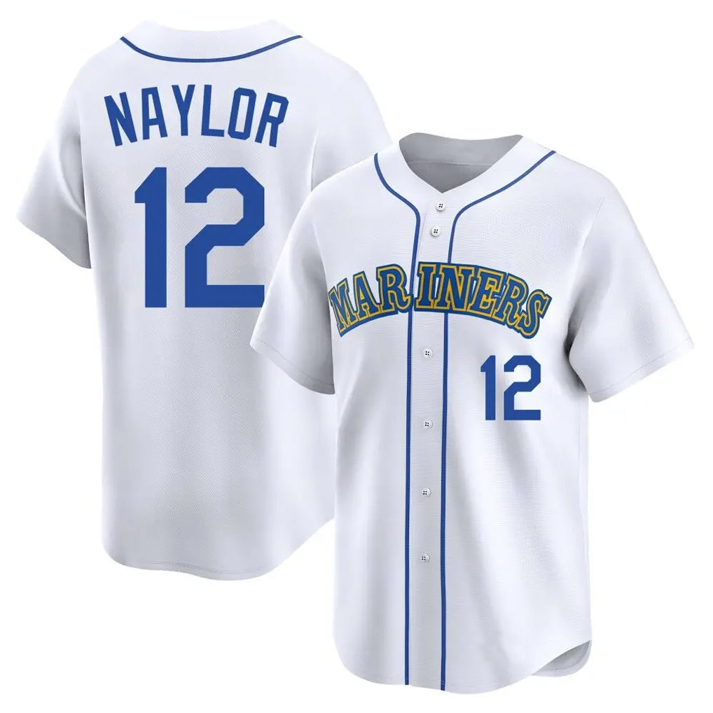 S.Mariners #12 Josh Naylor Player White Pitch Fashion Game Fdoa Stitched Jerseys