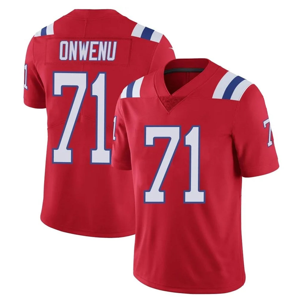 NE.Patriots #71 Mike Onwenu Player Red Vapor Untouchable Home Game Gdoa Stitched Jerseys