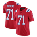 NE.Patriots #71 Mike Onwenu Player Red Vapor Untouchable Home Game Gdoa Stitched Jerseys