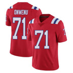 NE.Patriots #71 Mike Onwenu Player Red Vapor Untouchable Home Game Gdoa Stitched Jerseys