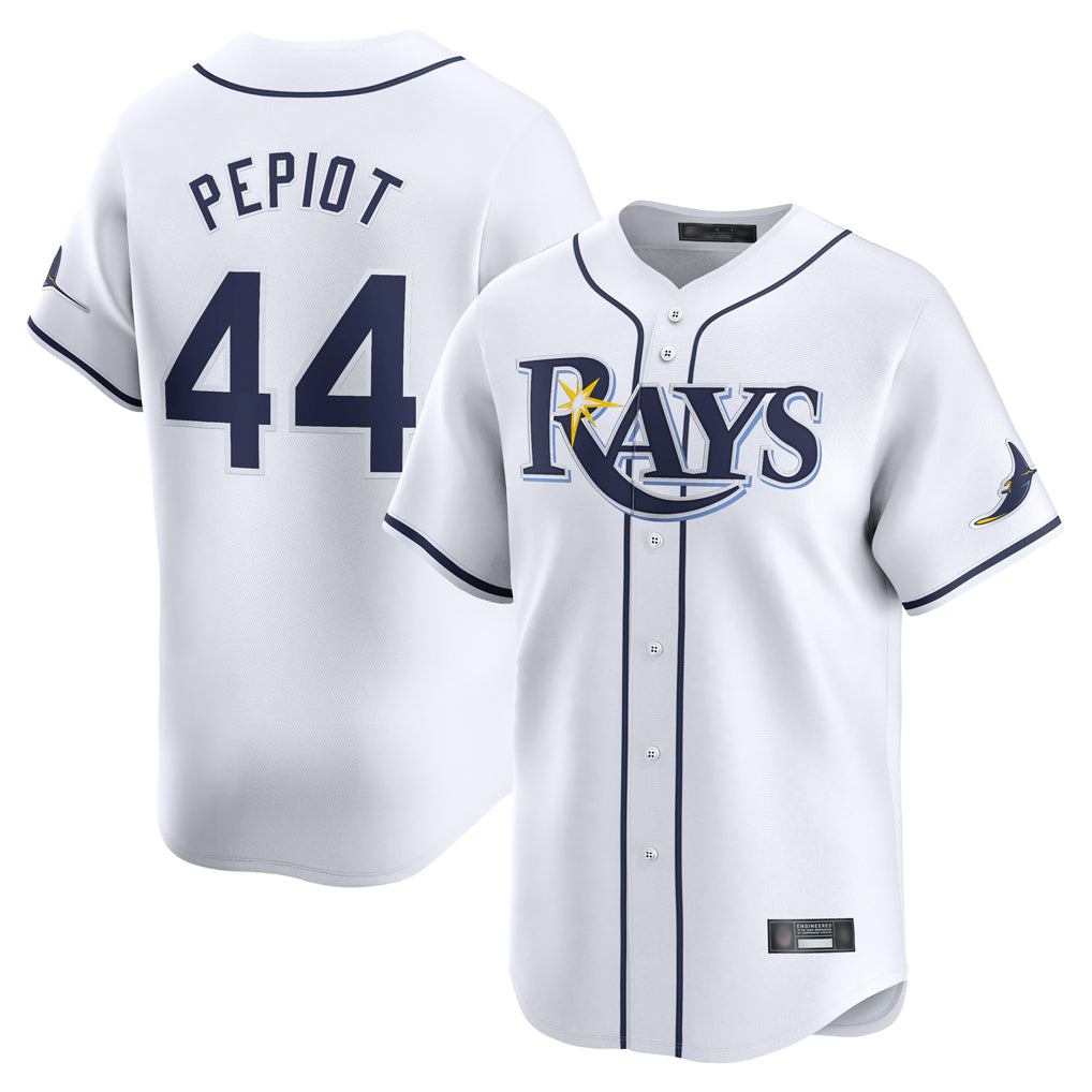 T.Bay Rays #44 Ryan Pepiot Player White Home Limited Fdoa Stitched Jerseys