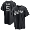Athletics #5 Jacob Wilson Black&White Replica Alternate Stitched Jersey