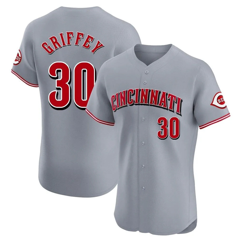 C.Reds #30 Ken Griffey Player Gray Limited Elite Home Gdoa Stitched Jerseys