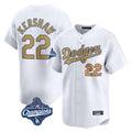 LA.Dodgers #22 Clayton Kershaw Player Gold World Series Meet Collection Limited Home Fdoa Stitched Jerseys