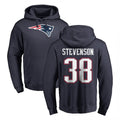 NE.Patriots #38 Rhamondre Stevenson Player Navy LOGO Pullover Hoodies Home Game Gdoa Stitched Jerseys