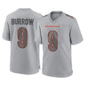 C.Bengals #9 Joe Burrow Player Gray Atmosphere Fashion Game Gdoa Stitched Jerseys