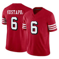 SF.49ers #6 Malik Mustapha Player Red Limited Alternate Vapor F.U.S.E. Home Game Gdoa Stitched Jerseys