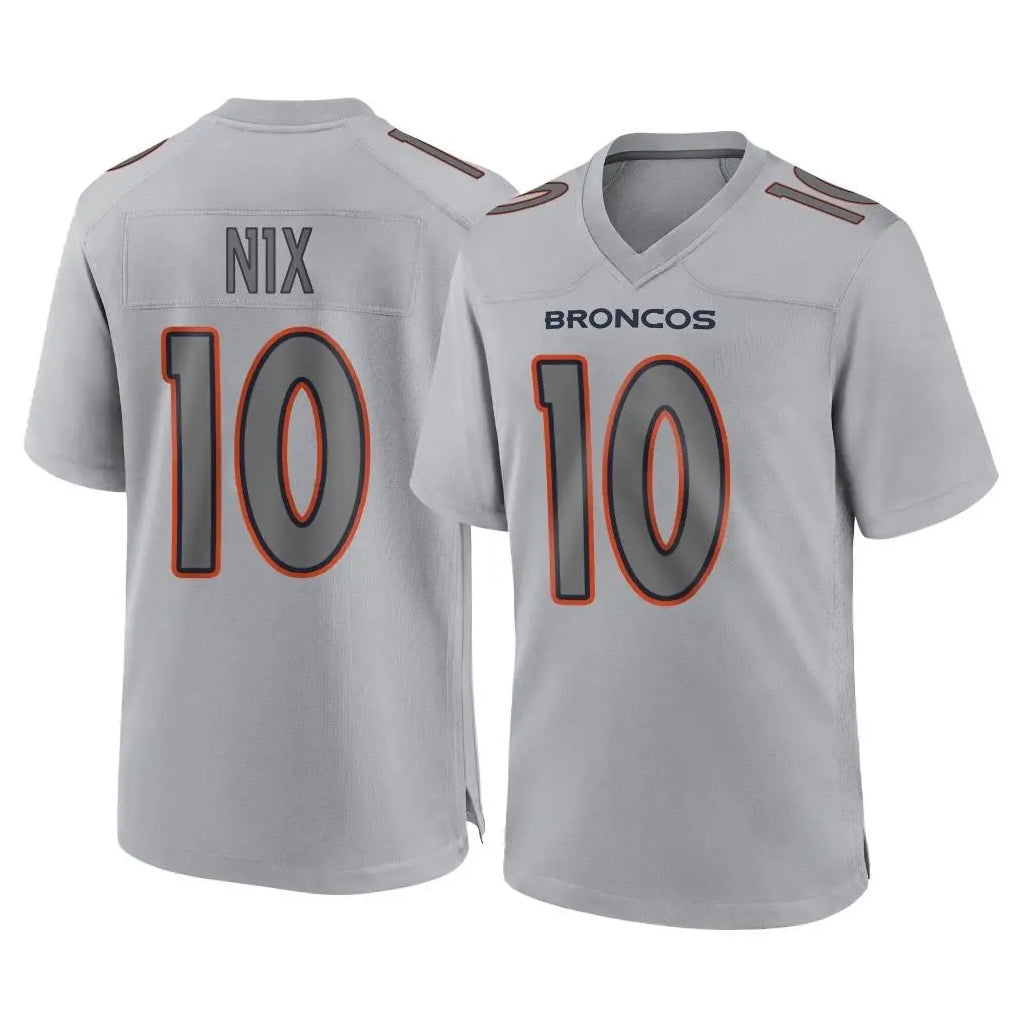 D.Broncos #10 Bo Nix Player Gray Atmosphere Fashion Limited Game Gdoa Stitched Jerseys