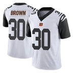 C.Bengals #30 Chase Brown Player White Color Rush Vapor Untouchable Limted Home Game Gdoa Stitched Jerseys