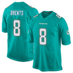 M.Dolphins #8 JuJu Brents Player Aqua Team Color Home Game Gdoa Stitched Jerseys
