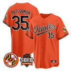 B.Orioles #35 Adley Rutschman Player Orange 30th Anniversary of 2131 Home Game Gdoa Stitched Jerseys