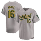Athletics #16 Nick Kurtz Player Gray Road Limited Home Game Gdoa Stitched Jerseys