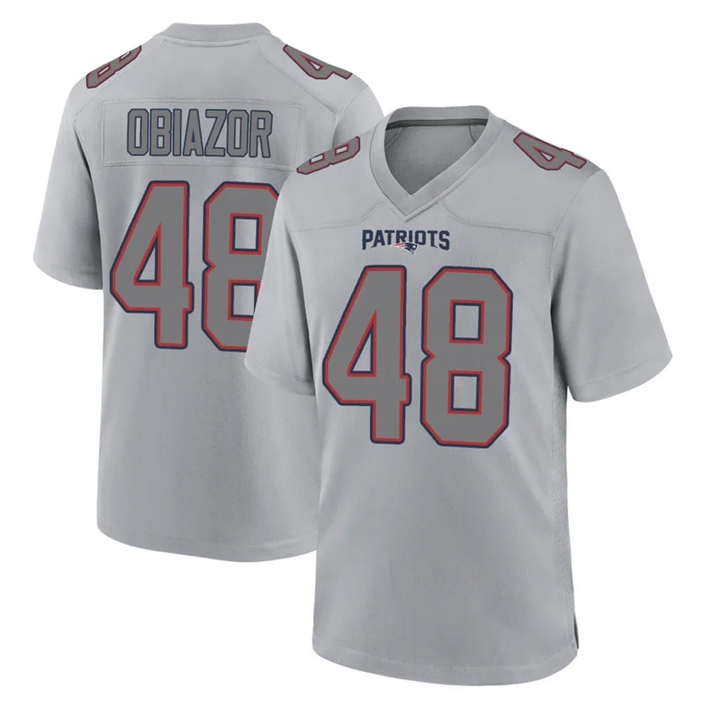 NE.Patriots #48 Namdi Obiazor Player Gray Fashion Limited Home Game Gdoa Stitched Jerseys