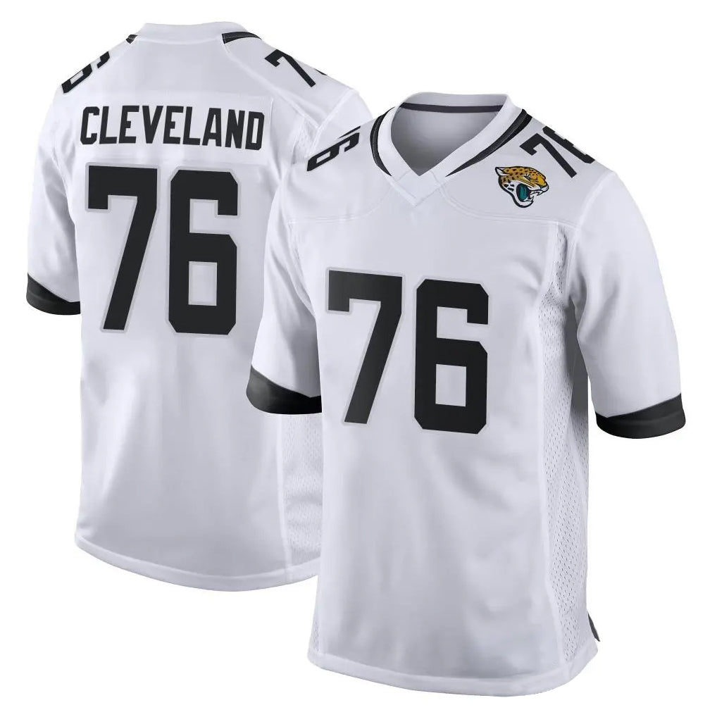 J.Jaguars #76 Ezra Cleveland Player White Home Game Gdoa Stitched Jerseys