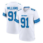 D.Lions #91 Tyleik Williams Player White Alternate Home Game Gdoa Stitched Jerseys