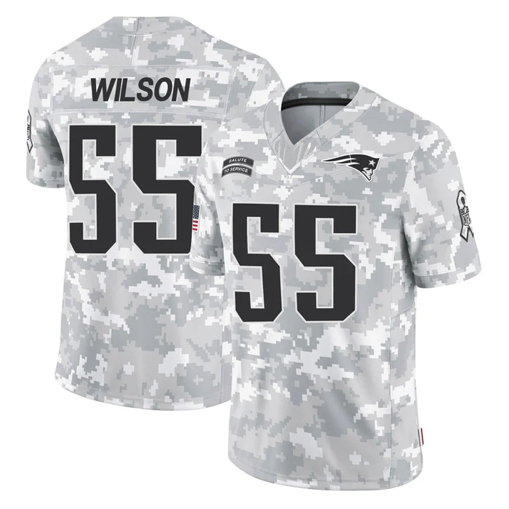 NE.Patriots #55 Jared Wilson Player Arctic Camo Salute To Service Limited Game Gdoa Stitched Jerseys