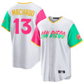 S.Diego Padres #13 Manny Machado Player White City Connect Home Game Fdoa Stitched Jerseys