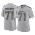M.Vikings #71 Christian Darrisaw Player Gray Atmosphere Fashion Home Game Gdoa Stitched Jerseys
