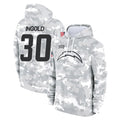 LA.Chargers #30 Alec Ingold Player Arctic Camo Salute to Service Hoodies Limited Game Gdoa Stitched Jerseys