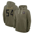 A.Falcons #54 Brandon Dorlus Player Olive 2025 Salute to Service Hoodies Gdoa Stitched Jerseys