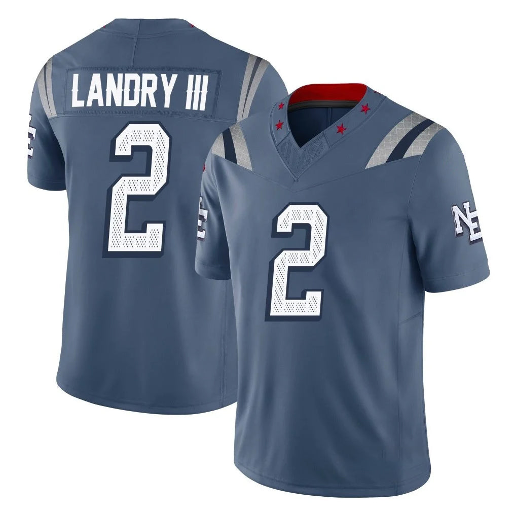 NE.Patriots #2 Harold Landry III Player Blue Limited Rivalries Collection Home Game Gdoa Stitched Jerseys