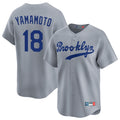 LA.Dodgers #18 Yoshinobu Yamamoto Player Gray Game Limited Home Fdoa Stitched Jerseys