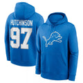 D.Lions #97 Aidan Hutchinson Player Blue Salute to Service Pullover Hoodies Limited Gdoa Stitched Jerseys