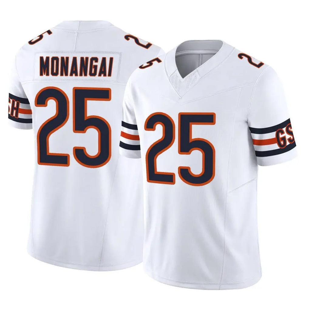 C.Bears #25 Kyle Monangai Player White Vapor F.U.S.E. Limited Home Game Gdoa Stitched Jerseys