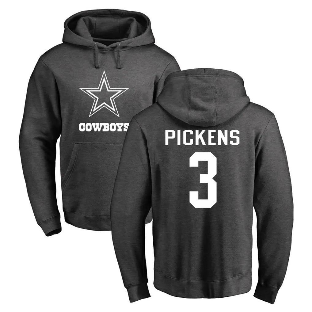 D.Cowboys #3 George Pickens Player Ash One Color Pullover Hoodie Limited Gdoa Stitched Jerseys