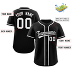 Custom Black White Classic Style Authentic Baseball Jersey-1