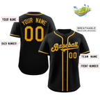 Custom Black Yellow Classic Style Authentic Baseball Jersey-1