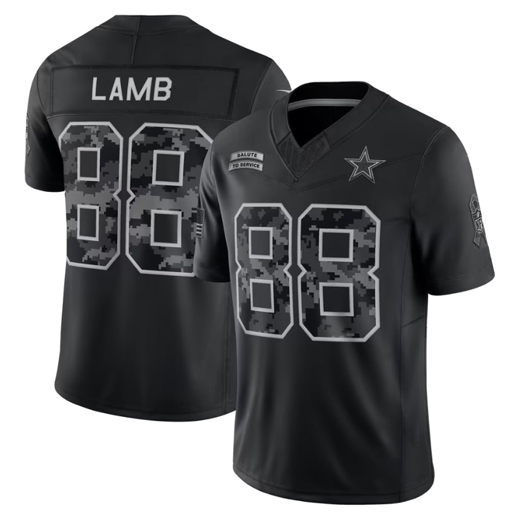 D.Cowboys #88 CeeDee Lamb Player Black Limited 2026 Salute to Service Home Game Gdoa Stitched Jerseys