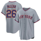 NY.Mets #26 Nolan McLean Player Gray Road Home Game Fdoa Stitched Jerseys