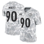 P.Steelers #90 T.J. Watt Player Arctic Camo Limited Salute To Service Home Game Gdoa Stitched Jerseys