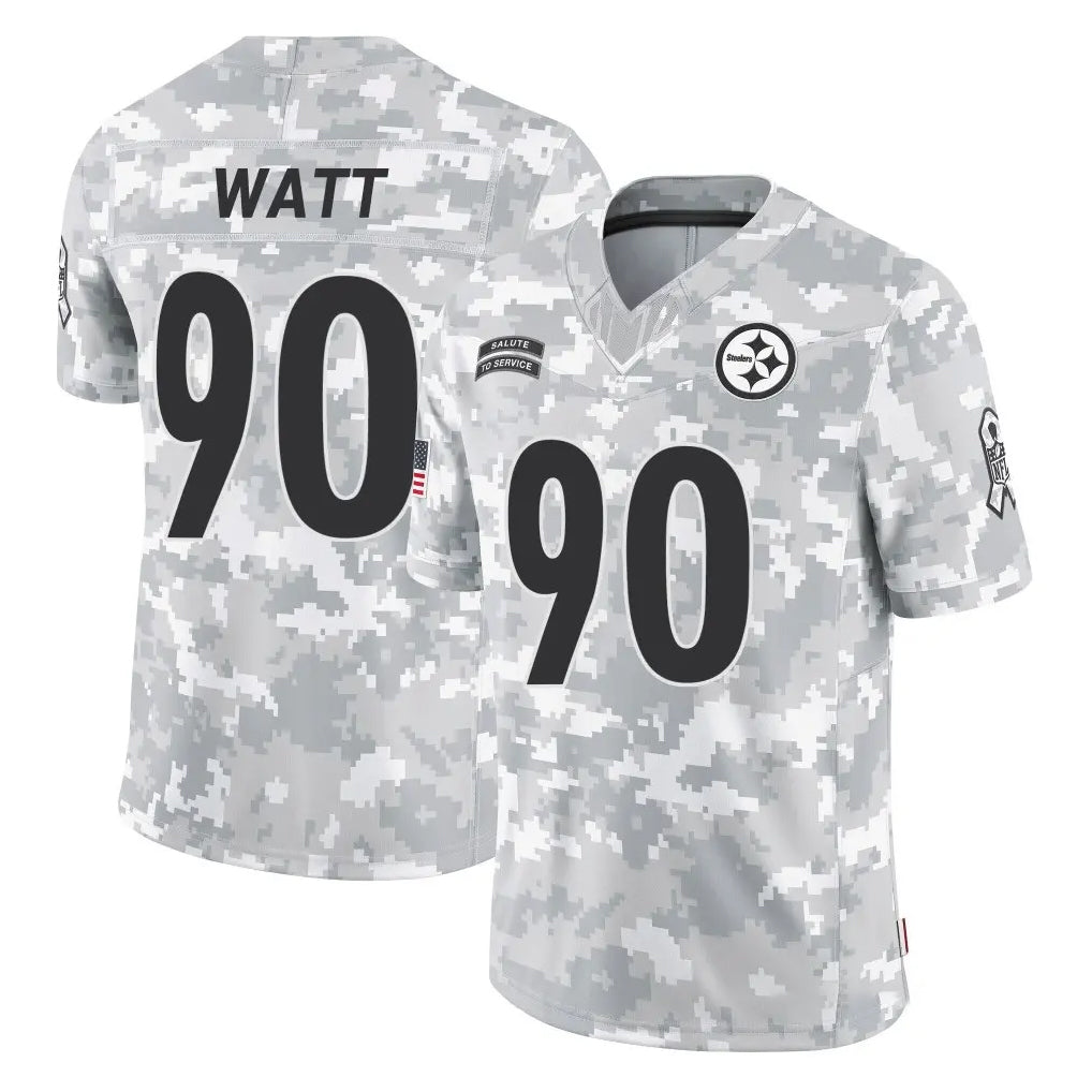 P.Steelers #90 T.J. Watt Player Arctic Camo Limited Salute To Service Home Game Gdoa Stitched Jerseys