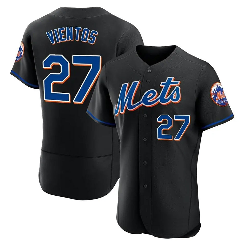 NY.Mets #27 Mark Vientos Player Black Replica Home Limited Elite Fdoa Stitched Jerseys