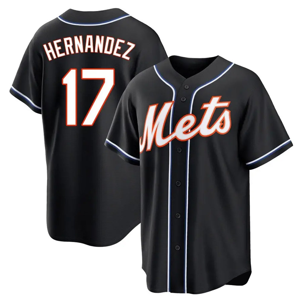 NY.Mets #17 Keith Hernandez Player Black Fashion Out Game Fdoa Stitched Jerseys