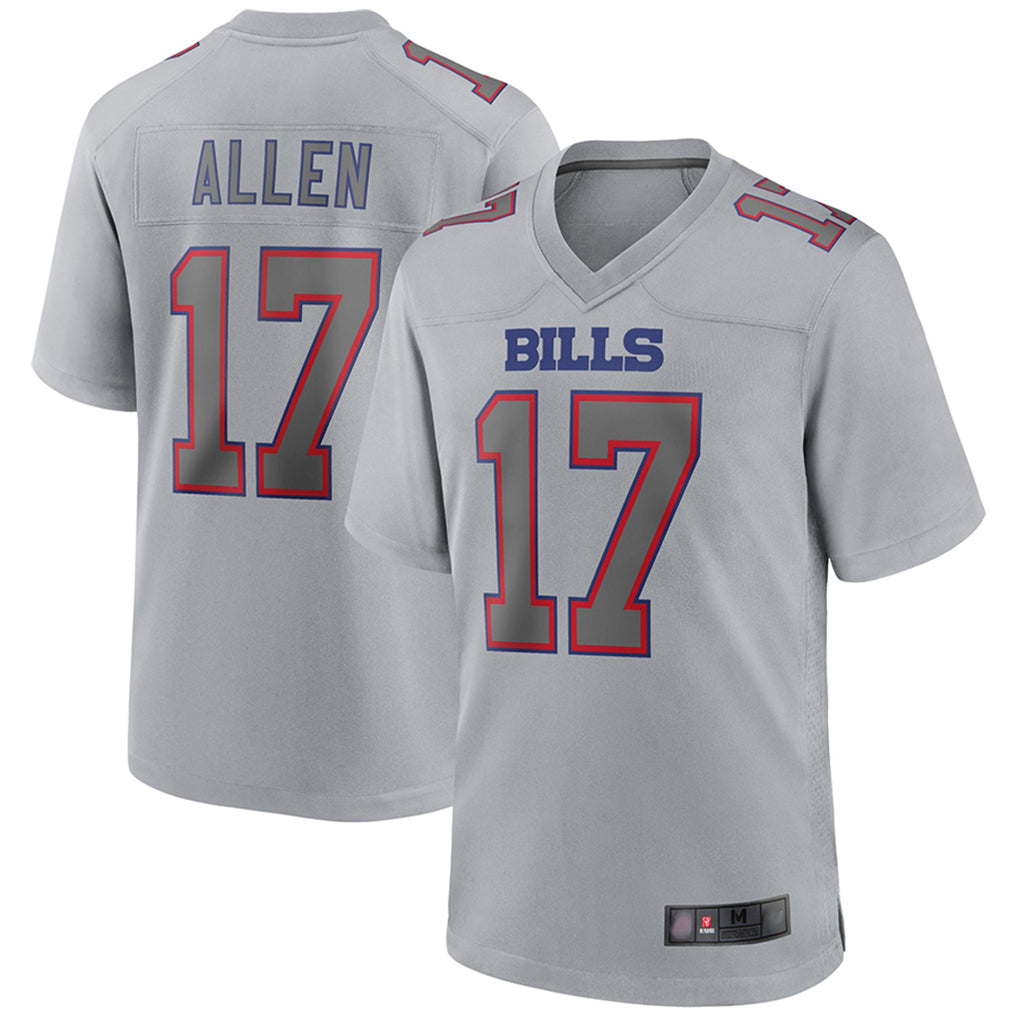 B.Bills #17 Josh Allen Player Gray Fashion Home Game Gdoa Stitched Jerseys