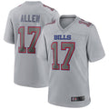 B.Bills #17 Josh Allen Player Gray Fashion Home Game Gdoa Stitched Jerseys