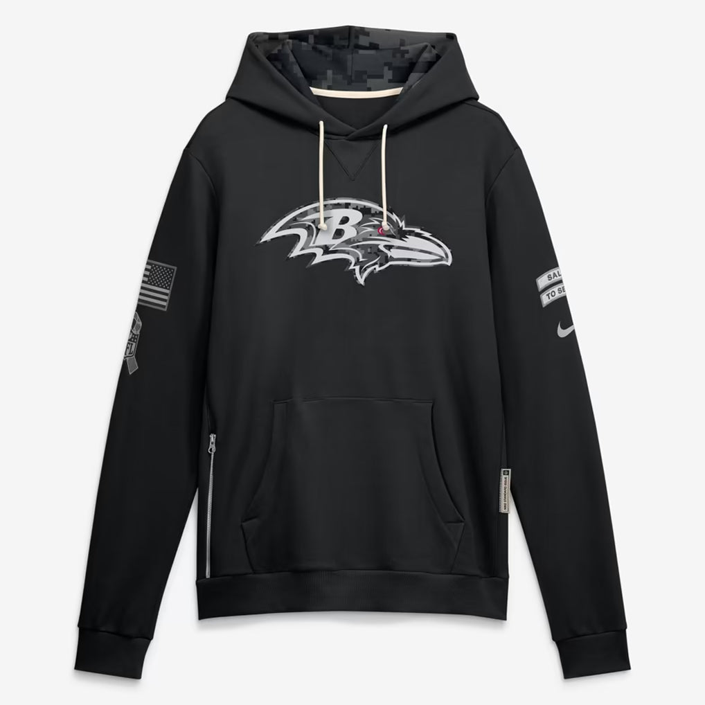 B.Ravens 2026 Black Logo Pullover Hoodies Limited Game Gdoa Stitched Jerseys